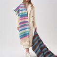 thumbnail image 6 of Winter Women Scarf Tasseled Striped Thick Soft Windproof Rainbow Elegant Vintage Shawl Wraps Warm, 6 of 7