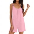 thumbnail image 4 of Women's Pajama Sets 2 Piece Lounge Sets Fashion Casual Solid Color Pants Comfortable Sleeveless Short Pants Jumpsuit, 4 of 6