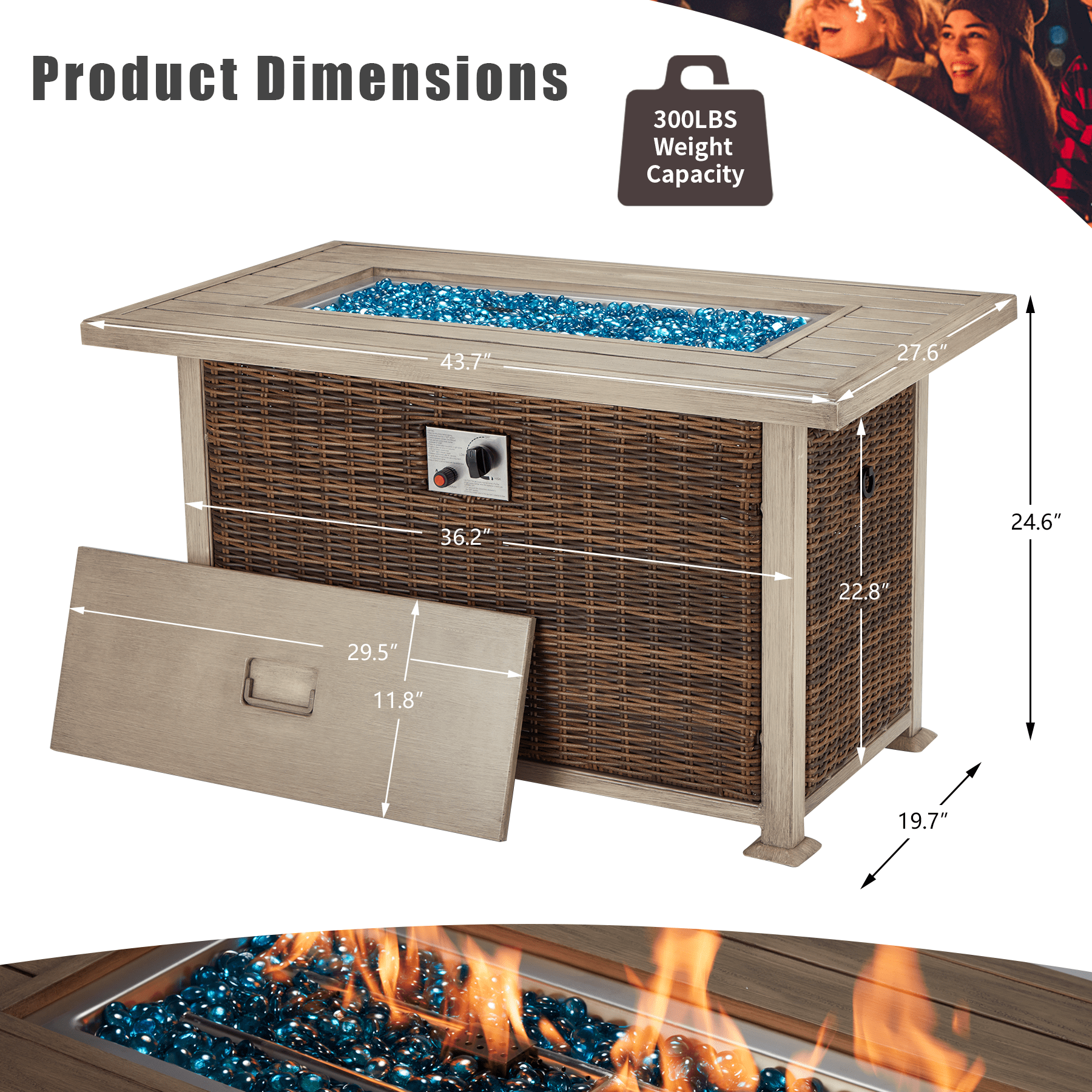 Backyard creations stackstone fire cheap table