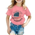 thumbnail image 3 of Gubotare Girl Shirts 4th of July Baby Boy Girl Shirt American Flag Graphic T-Shirt USA Patriotic Tee Independence Day Casual Short Sleeve Top 5T 6T,Pink 5-6 Years, 3 of 3