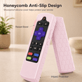 thumbnail image 4 of Remote Silicone Case for Roku Voice,Roku Express 4K+ 2021,Ultra LT Enhanced Voice,Express 3930,Premiere+ 3921,Streaming Stick+ Remote,Honey Comb Anti Slip Shockproof Cover,Pink Sand, 4 of 10