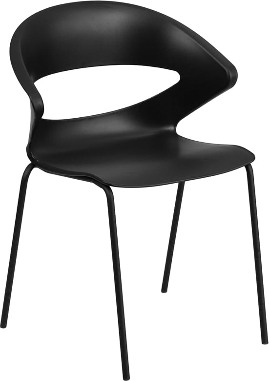 Flash Furniture HERCULES Series 440 lb Capacity Black Stack Chair 
