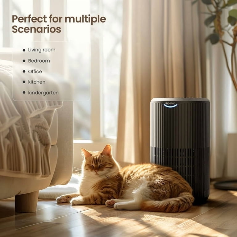 RENPHO H13 HEPA Air Purifier for Large Rooms, Black photo 6