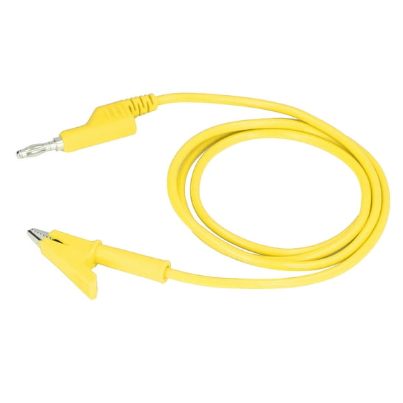 Banana Plug Test Leads, Test Flexible Brass Cable 20A 3000V 10mm Opening Silicone Sheath For Car Battery Yellow