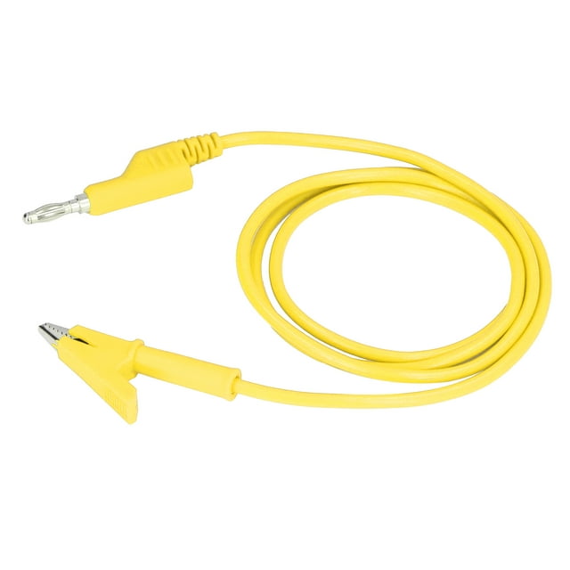 Banana Plug Test Leads, Test Flexible Brass Cable 20A 3000V 10mm Opening Silicone Sheath For Car Battery Yellow