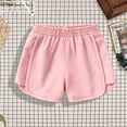 thumbnail image 2 of Miluxas Girls' Elastic Waist Dolphin Shorts, Casual Loose Fit Running Shorts, Soft Breathable Athletic Sweat Shorts for Kids Pink 7 Years, 2 of 6
