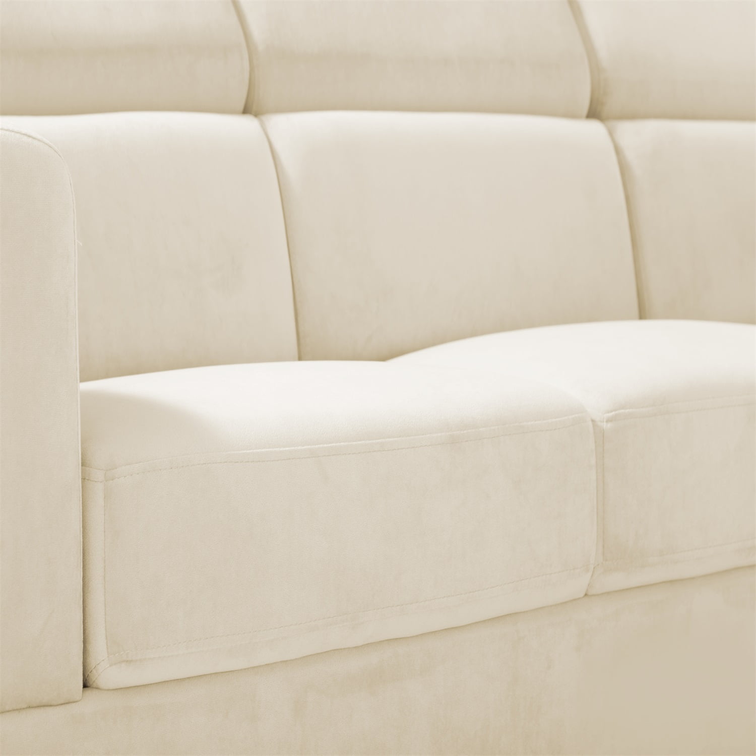 Kadyn 83.4" Sectional Sofa Couch, velvet Sectional Sofa Futon for Living Room, Modern Sectional Sofa, Beige