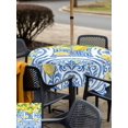 thumbnail image 5 of Outdoor Tablecloth with Umbrella Hole for Patio/Picnic/Party/Camping, Watercolor Lemons Weeping Waterproof Table Cloth Square Cover Washable, Summer Blue Floral (60"x 60"), 5 of 8