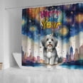 thumbnail image 4 of Happy New Year with Havanese Fireworks Holiday Xmas Winter 2025 Shower Curtain Havanese Dog Lover Gifts Idea Waterproof Bathroom Bathtub Curtain - 00025, 4 of 5