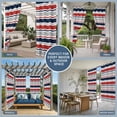 thumbnail image 5 of 2 Panels Outdoor Curtains for Patio Waterproof 54"x84" Red Navy Blue Striped Weatherproof Privacy Outsides Curtains, Farmhouse Stripes Modern Abstract Art Grommet Thermal Drapes for Cabana Porch, 5 of 8