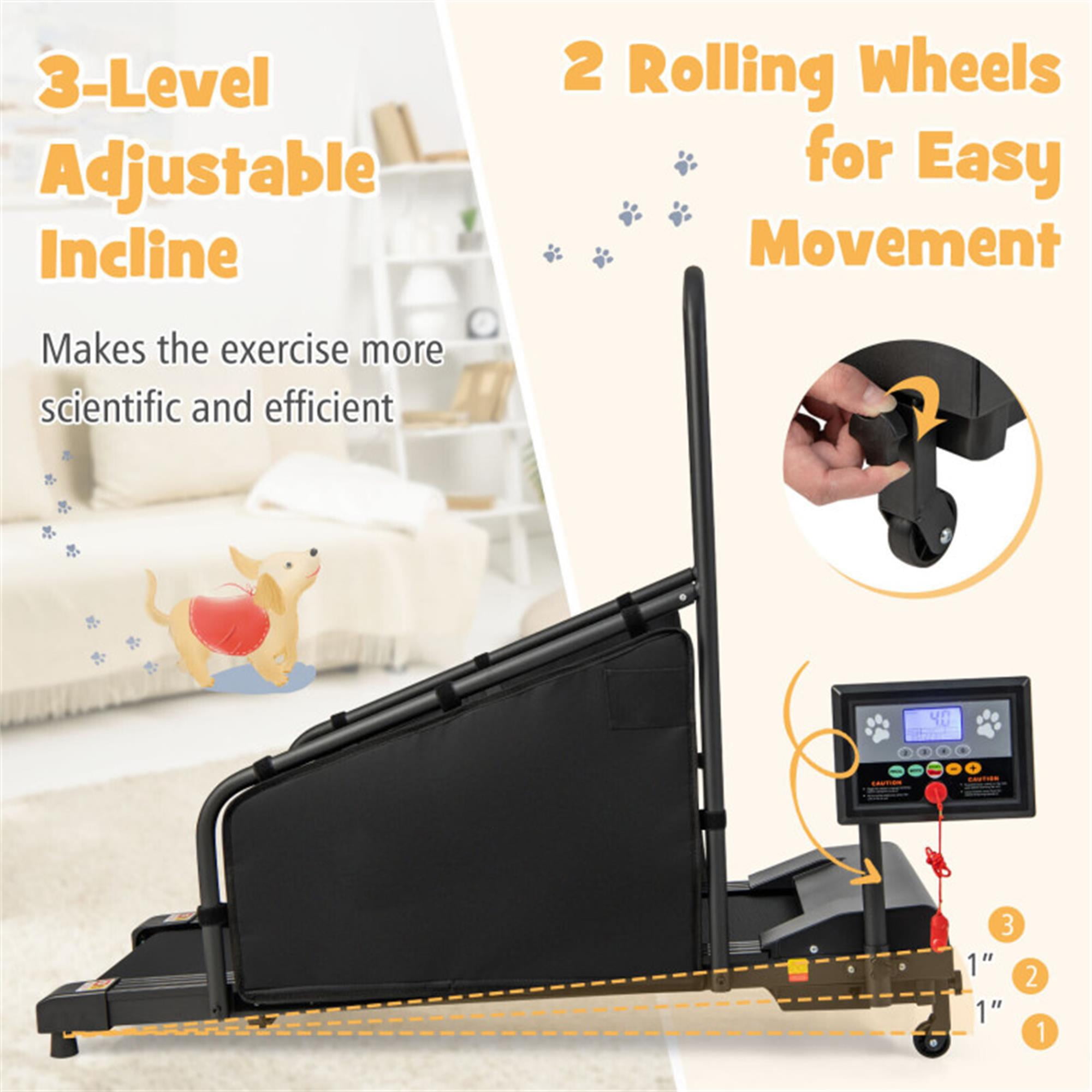 Kadyn 47" Dog Treadmill for Small and Medium Dogs, Pet Training Treadmill for Dogs up to 130 lbs, Dog Pacer Treadmill Indoor Dog Running Machine, Black