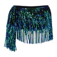 thumbnail image 2 of Womens Belly Dance Skirt Sparkly Sequin Fringe Belly Dancing Skirt Latin Dance Hula Hip Scarf Sequin Tassel Skirts, 2 of 4