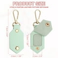 thumbnail image 2 of 2pcs Custom Leather Photo Keychain Personalized Picture Key Chain, Grass Green, 2 of 7