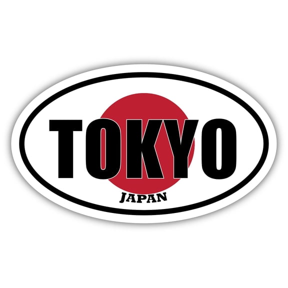 Tokyo Japan Flag Oval Decal Vinyl Bumper Sticker 3x5 inches
