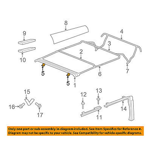 Jeep CHRYSLER OEM 0716 Wrangler Convertible/soft TopLatch 68003656AA