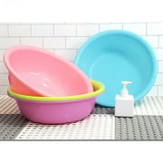 4 Pcs of 12 Round Plastic Wash Basin, Dish Bowl, Laundry Bowl, Cleaning Pail, Shampoo Basin & Trays (4 Quart Capacity)