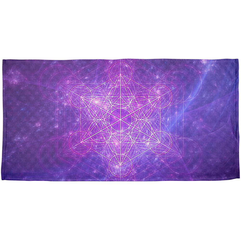 Sacred Geometry Metatron Cube Map of Creation All Over Hand Towel 