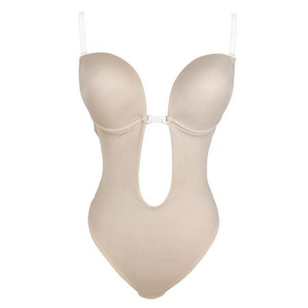 Women Shapewear Backless Body Bra Shaper Womens Plus Size Plunge Invishaper Low Back Thong Bodysuits Open Crotch Daily Use