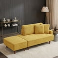 thumbnail image 2 of Aukfa 2 in 1 Chaise Lounge Chair with Ottoman & 2 Throw Pillows,Oversized Boucle Lounge Reading Chair for Living Room/Bedroom,Yellow, 2 of 3