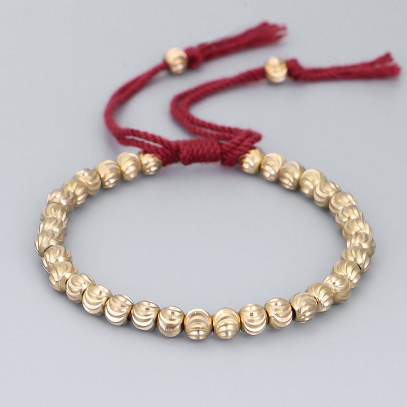 Small Vintage Tibetan 3-Color Copper Multi Strands Braided Weaving Cuff Bracelet 