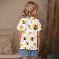 thumbnail image 4 of LNWUY Boys Girls Fashion Printed Casual Tops Middle Kids Short Sleeve Loose Comfort Breathable Round Neck Tops Yellow 5 Years, 4 of 7