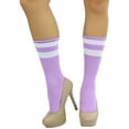 thumbnail image 6 of ToBeInStyle Women's Acrylic Ankle High w/ Striped Top Athletic Socks - Light Purple/White, 6 of 6