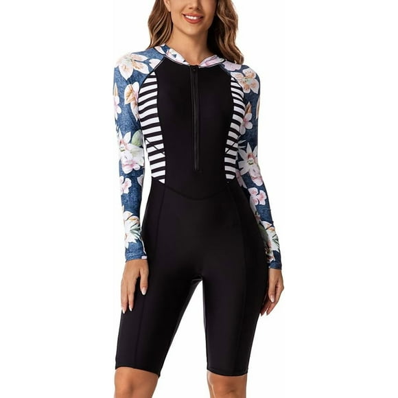 Traje de baño Boyleg para mujer, de manga larga, con protección solar, para buceo, deportivo, modesto, para entrenamiento