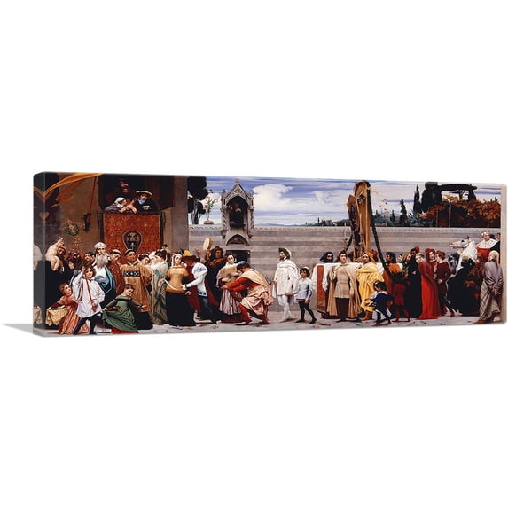 ARTCANVAS Cimabue's Madonna Carried in Procession 1854 Canvas Art Print by Frederic Leighton - Size: 48" x 16" (1.50" Deep)