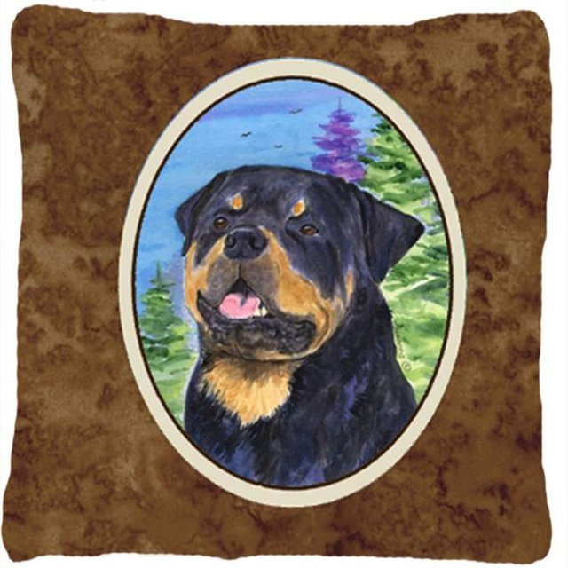 Carolines Treasures SS1026PW1414 Rottweiler Indoor & Outdoor Fabric Decorative Pillow