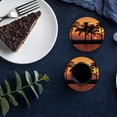 thumbnail image 6 of FMSHPON Hawaiian Beach Coconut Tree Sunset Set of 6 Round Coaster for Drinks, Absorbent Ceramic Stone Coasters Cup Mat with Cork Base for Home Kitchen Room Coffee Table Bar Decor, 6 of 6