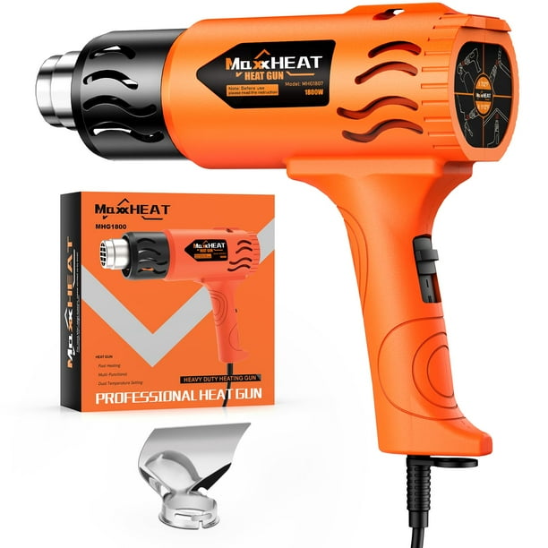 Pistola de calor MAXXHEAT 1800 W, doble protección, 2 ajustes de temperatura