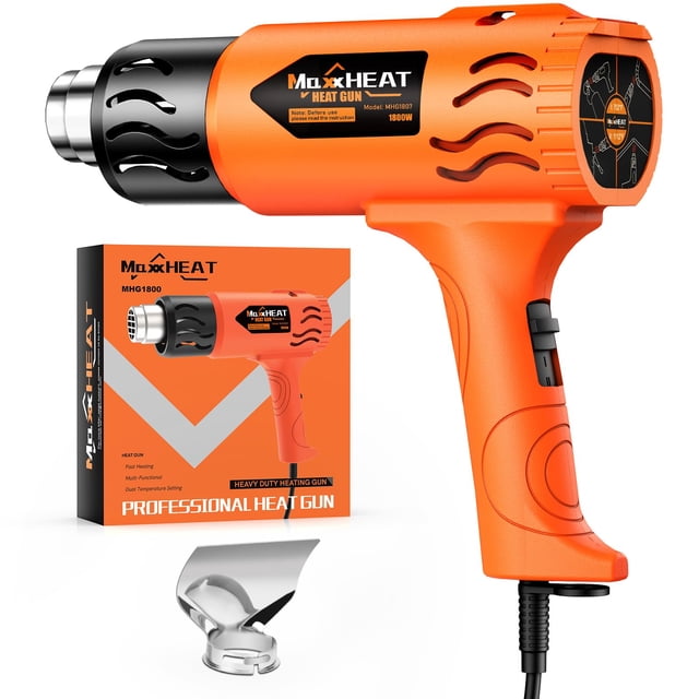 Pistola de calor MAXXHEAT 1800 W, doble protección, 2 ajustes de temperatura