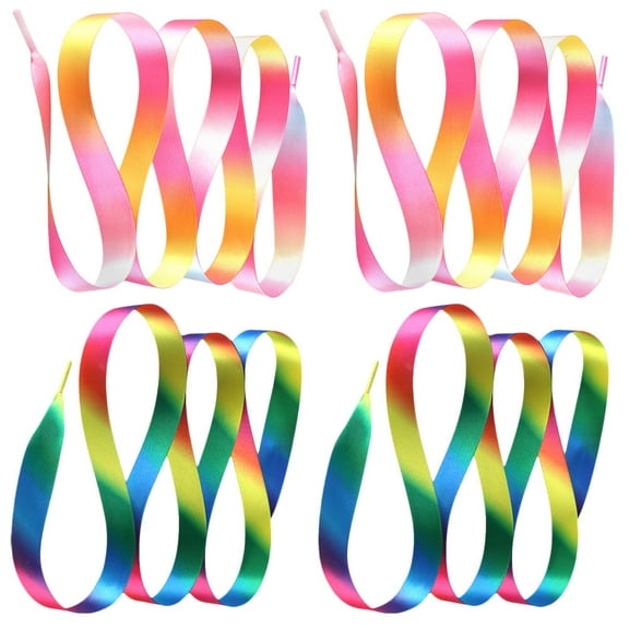 UNOMOR 2 Pairs of Sneaker Laces Flat Polyester Replacement for Kids Casual Sports Shoes