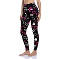 thumbnail image 5 of Goindgs Women's Leggings Elastic Waist Athletic Floral Printed High Waist Stretch Tight Running Sports Yoga Pants Pink S, 5 of 8
