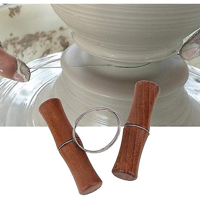 Cortador de arcilla, cortador de arcilla, herramienta de corte de madera, cortador de queso de madera para velas de arcilla, palanca de cerámica, mangos retorcidos