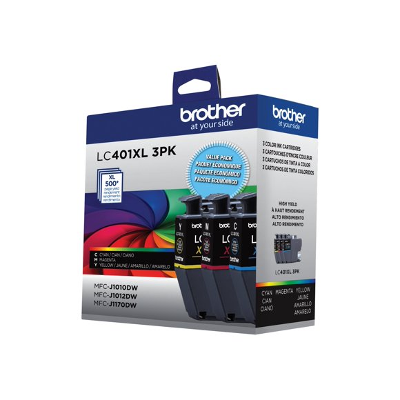 LC401XL3PKS Brother 3-Pack Colour Ink Cartridges