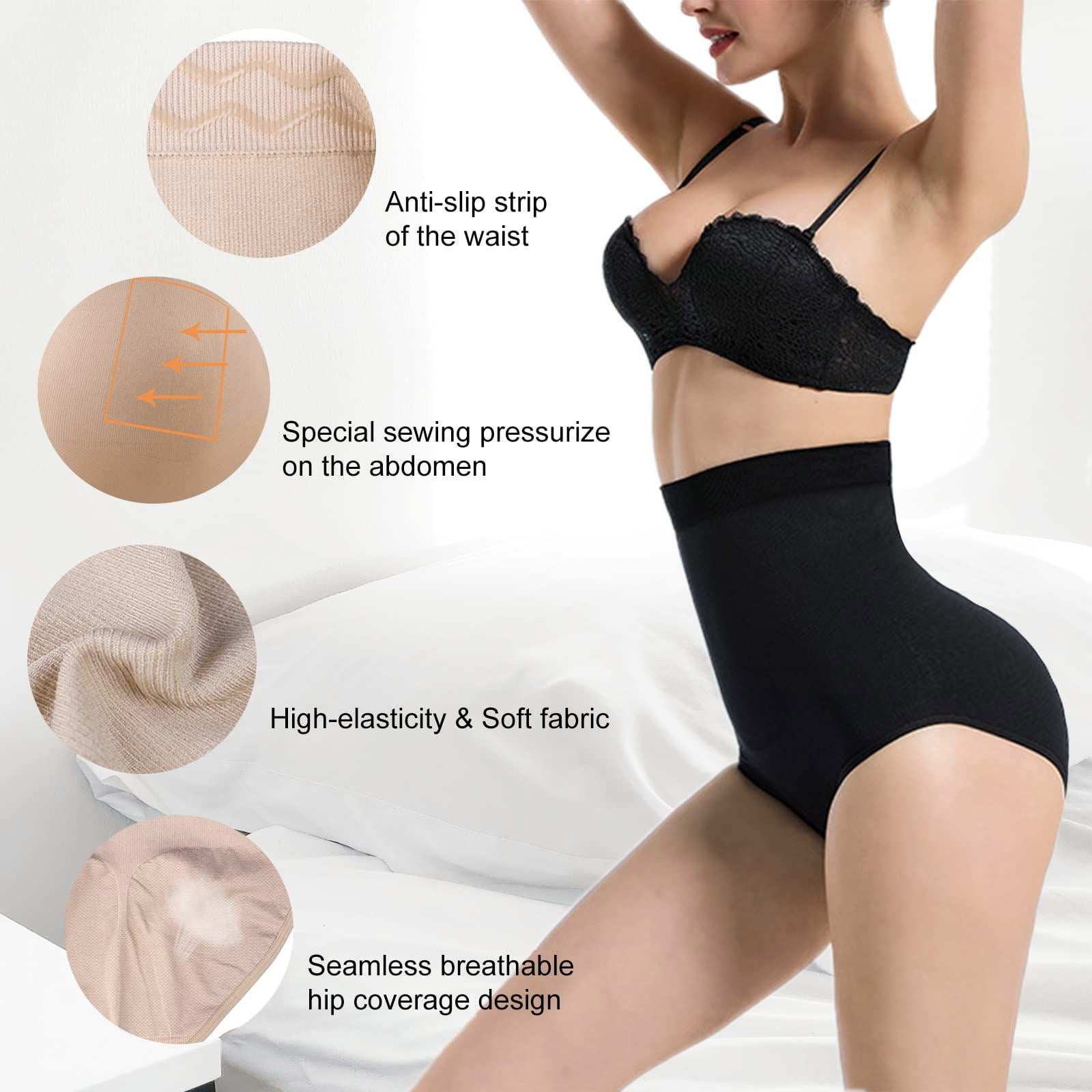 Lilvigor Shapewear for Women Tummy Control, Hi-Waist Butt Lifter Body Shaper Panty Waist Slim and Back Smooth Seamless Body Trainer