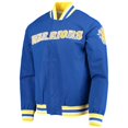 thumbnail image 2 of Men's Golden State Warriors Royal Mitchell & Ness Hardwood Classics 75th Anniversary Authentic Warmup Full-Snap Jacket, 2 of 4