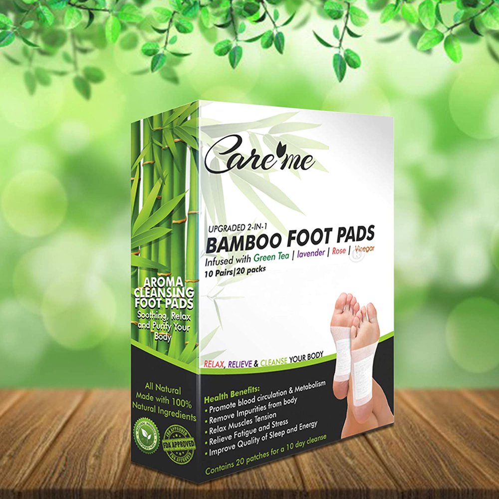 2in1 FDA Approved Foot Detox Pads by Care Me (20 Patches) for Foot