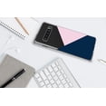 thumbnail image 5 of DistinctInk Clear Shockproof Hybrid Case for Samsung Galaxy S10 (6.1" Screen) - TPU Bumper, Acrylic Back, Tempered Glass Screen Protector - Color Block - Navy & Pink, 5 of 6