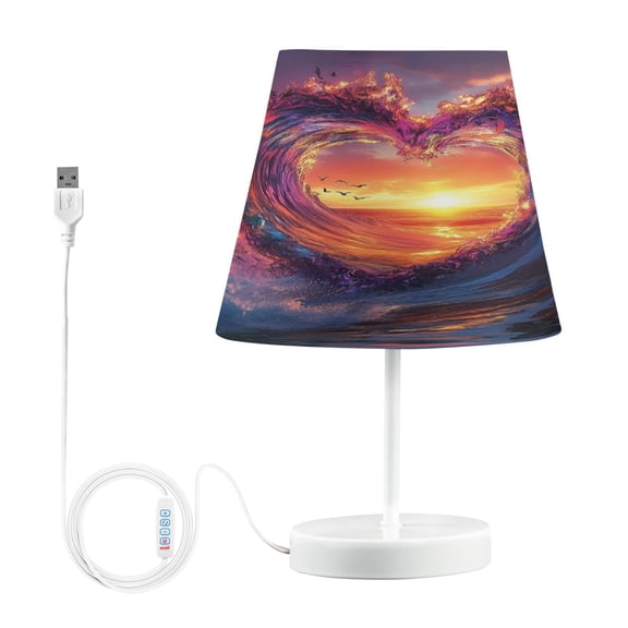 BZSMCE Table Lamp Creative Heart-shaped Wave Simple Pattern Night Light