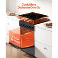 thumbnail image 2 of KFFKFF 24-inch Electric Range Oven, 2.7 Cu. Ft. Compact Freestanding Design, Stainless Steel Finish, Features 4 Burners, Adjustable Racks, Storage Drawer, Black (No power cord), 2 of 9