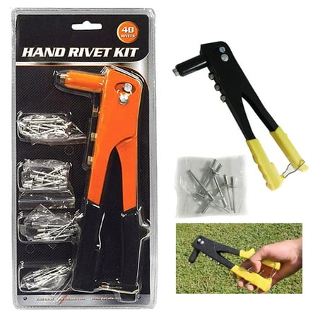 Heavy Duty Hand Riveter - Pop Riveter Gun Kit 36 Pc Blind Rivet Hand Tool Set Gutter Repair Heavy Duty