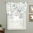 thumbnail image 2 of Spring Flowers Balloon Curtains 63 Inch Length for Living Room/Bedroom, Yellow Pink Floral Leaves Country Farm Plants Rod Pocket Privacy Door Curtains Decorative Tie Up Shade for Window 52"x63", 2 of 8
