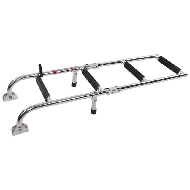 Boat Folding 4 Steps Ladder, Oval Steps Comfortable Pontoon Removable Ladder 316 Stainless Steel For Yachts