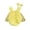 Yellow, variant on VNKIDY Baby Girls Jumpsuit Dress Outfit Floral Print Lightweight Tulle Romper Dress With Ruffled Straps Matching Bow Headband For Spring Summer Daily Wear Yellow 0-6 Months