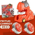 thumbnail image 2 of Red Battle Top Game With Dinosaur Vehicle That Powers Gyro By Sliding On Ground, 2 of 6