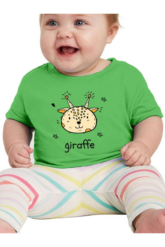 Cute Giraffe Face Doodle T-Shirt Infant -Image by Shutterstock,  18 Months