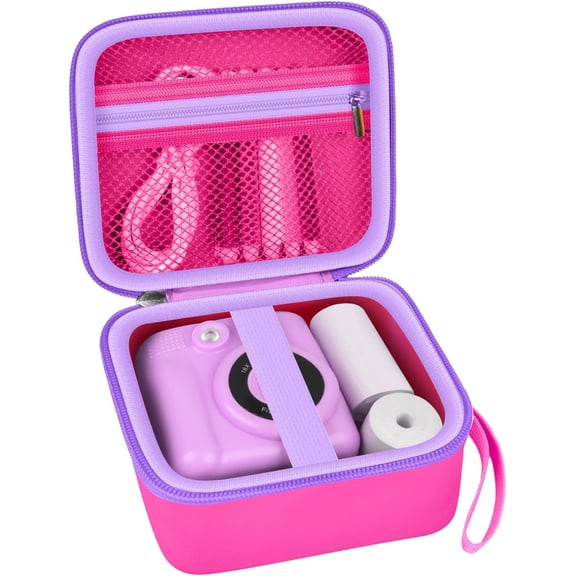 Kids Instant Print Camera Case for Dafotil for Careenoah for Aasonida , Toddler Digital Prints Paper Storage Bag-Bright Pink（Box Only)