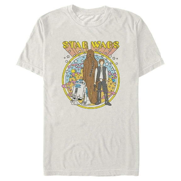 Men's Star Wars Groovy Retro Vision Graphic Tee Beige 3X Large